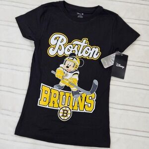 Disney Boston Bruins Mickey Mouse Hockey‎ Graphic Tee Shirt L-14